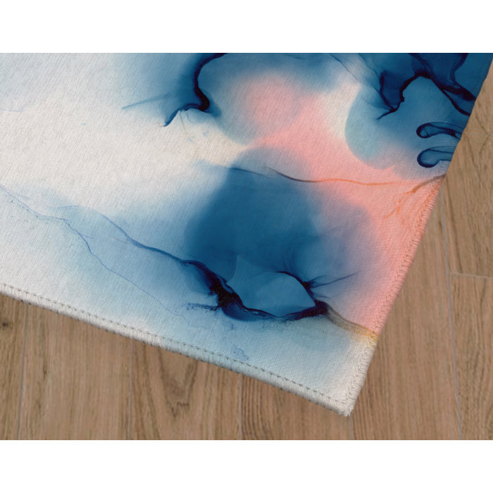 Wrought Studio WilkesBarre Abstract Blue/Gray/Pink Area Rug Wayfair